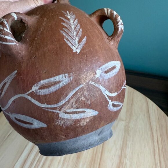 Vintage Peruvian Quinua Vessel Pitcher Zoomorphic Rustic Jug Red Clay Pottery P - Picture 9 of 10